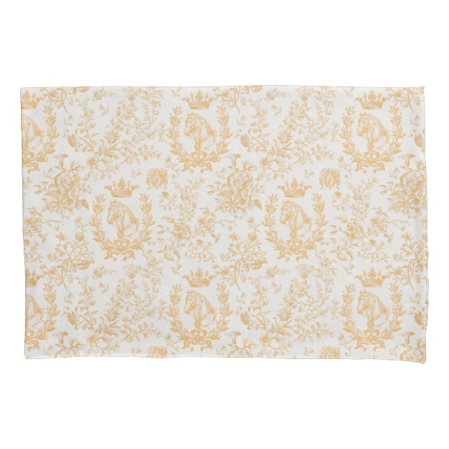 Klassisches Elegantes Chic Gold Beige Reitausflug Kissenbezug (Vorderseite)