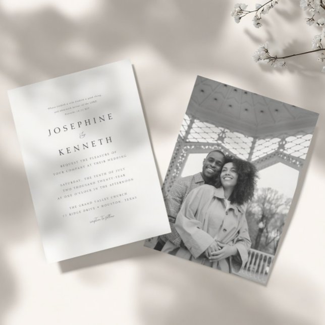 Klassisches elegantes Foto Christlich Hochzeit Einladung (Von Creator hochgeladen)