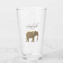 Klassisches Elegantes Gold Elefant Mit Monogramm