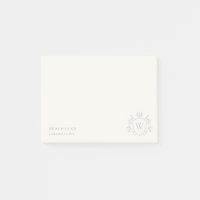 Klassisches Elegantes graues Monogram, florales Cr