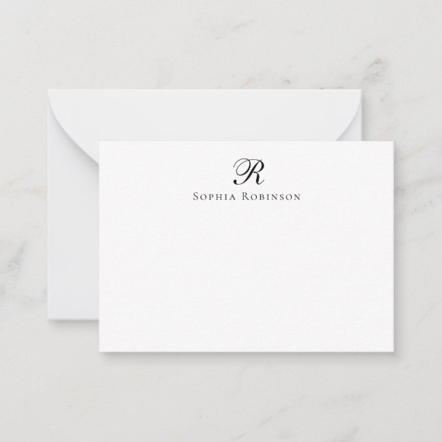 Klassisches, elegantes Monogramm-Berufliches Gesch Mitteilungskarte (Vorderseite)
