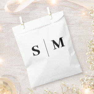 Klassisches Elegantes Monogramm Hochzeit Geschenktütchen
