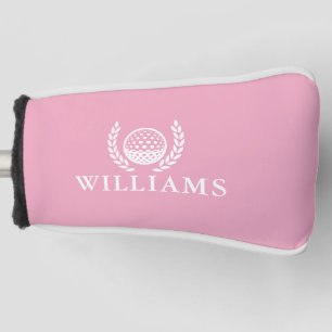 Klassisches Elegantes Rosa Personalisierter Name M Golf Headcover