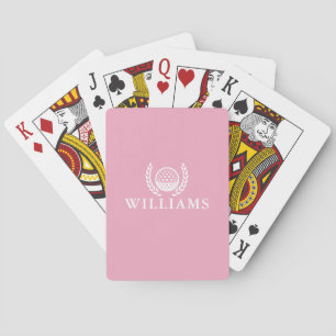 Klassisches Elegantes Rosa Personalisiertes Namens Spielkarten