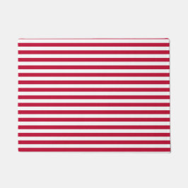 Klassisches elegantes rotes weißes Streifen-Muster Fußmatte