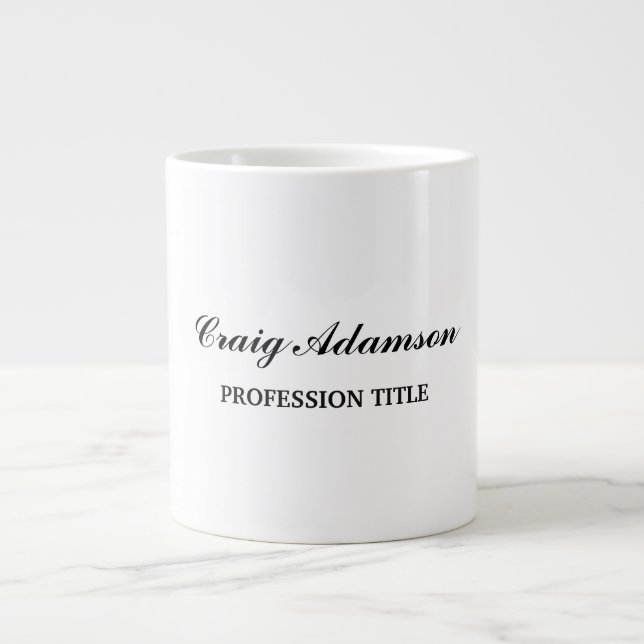 Klassisches Elegantes Schlicht Einfaches Minimalis Jumbo-Tasse (Vorderseite)