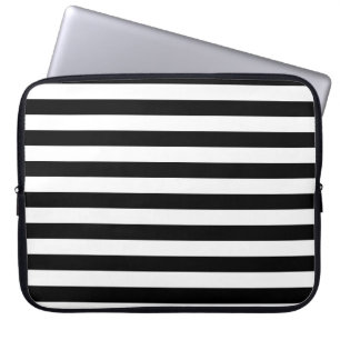 Klassisches elegantes schwarzes lineares laptopschutzhülle