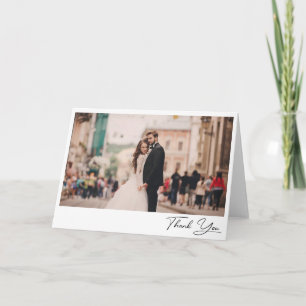 Klassisches, elegantes Script-Foto für die Hochzei Dankeskarte