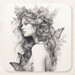 Klassisches, elegantes Script-Hochzeit-Probe-Dinne Rechteckiger Pappuntersetzer