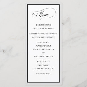 Klassisches, elegantes Skriptmenü für Hochzeiten Programm