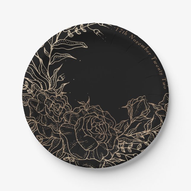 Klassisches Elegantes und Modernes Gold Elegantes  Pappteller (Vorderseite)