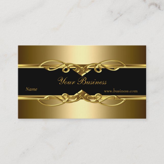 Klassisches Elegantes Verziertes Gold auf Goldmeda Visitenkarte (Vorderseite)