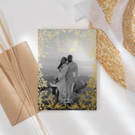 Klassisches Elegantes Wappen Save the Date Gold Folieneinladung