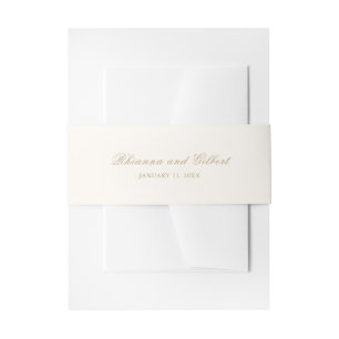 Klassisches Elfenbein und Gold Zeitloses Hochzeit Einladungsbanderole