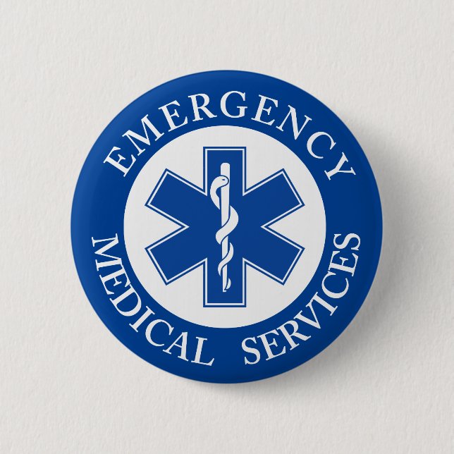 Klassisches EMT EMS Sanitäter-Symbol Button (Vorderseite)