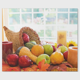 Klassisches Erntetisch-Dankfest Cornucopia Geschenkpapier