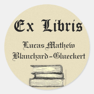 Klassisches Ex Libris Buchzeichen Runder Aufkleber