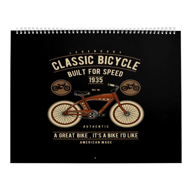 Klassisches Fahrrad für Geschwindigkeit gebaut Kalender (Titelbild)