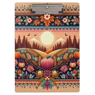Klassisches Fair Isle Herbst Klemmbrett