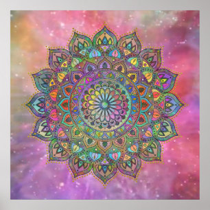 Klassisches farbenfrohes Mandala Indien Stil 1  Poster