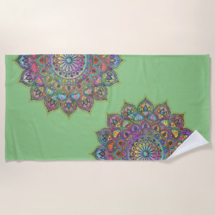 Klassisches farbenfrohes Mandala Indien Stil 1 Strandtuch