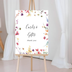 Klassisches farbenfrohes Wildblumen-Karten- und Ge Poster