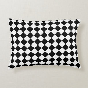 Klassisches, fettes Schwarz-Weiß-Chevron-Muster Dekokissen