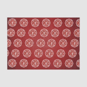 Klassisches Feuerwehrmann-Symbol-Muster-Rot Seidenpapier
