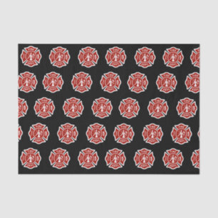 Klassisches Feuerwehrmann-Symbol-Muster-Schwarzes Seidenpapier