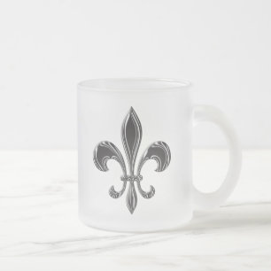 Klassisches Fleur-de-Lis-Streifenmuster Mattglastasse