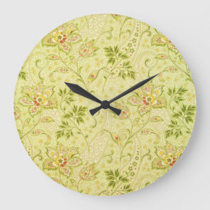 Klassisches florales Tapete: Alte Eleganz Große Wanduhr