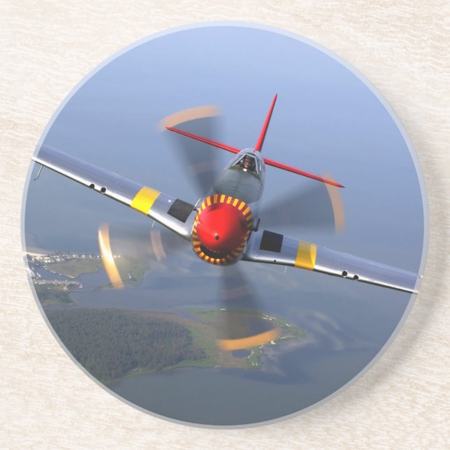 Klassisches Flugzeug Sandstein Untersetzer (Vorne)