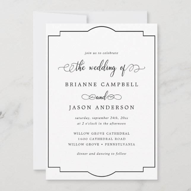 Klassisches formales Minimalistisches Elegant zum  Einladung (Vorderseite)