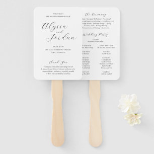 Klassisches formelles elegantes Hochzeitsprogramm Fächer