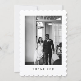 Klassisches formelles Hochzeitsfoto mit Bogenmuste Dankeskarte
