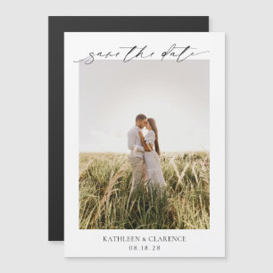 Klassisches Foto Elegante Hochzeit Merken Sie sich Magneteinladung