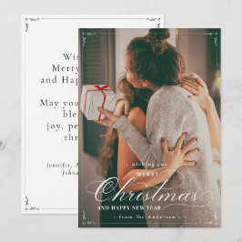 Klassisches Foto Frohe Weihnachts-Glückskarte für