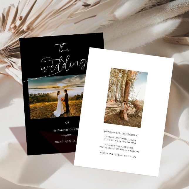 Klassisches Foto in Schwarz/Weiß Einladung (Von Creator hochgeladen)