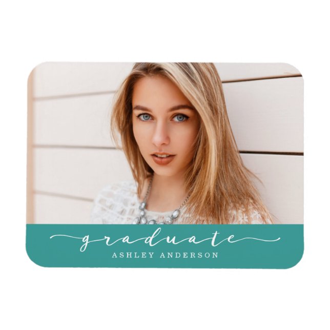 Klassisches Foto-Magnet für Aquamarinen Abschluss Magnet (Horizontal)