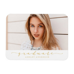 Klassisches Foto-Magnet für Weiß und Gold Abschlus Magnet