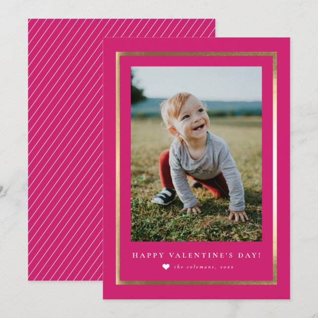 Klassisches Foto Portrait Valentinstag Mitteilungskarte (Vorne/Hinten)