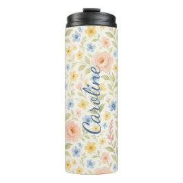 Klassisches französisches Blumenmuster des Shabby Thermosbecher