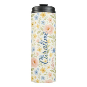 Klassisches französisches Blumenmuster des Shabby  Thermosbecher