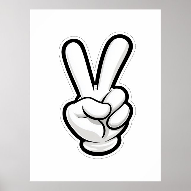 Klassisches Friedenshand-Symbol-Icon Poster (Vorne)