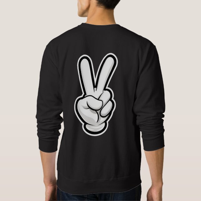 Klassisches Friedenshand-Symbol-Icon Sweatshirt (Rückseite)