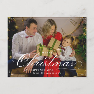 Klassisches Frohe Weihnachten Glückliches Neues Ja Postkarte