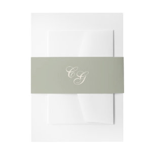 Klassisches gedämpftes grünes elegantes Hochzeitsd Einladungsbanderole