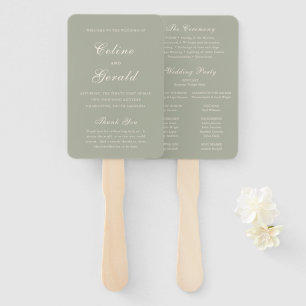 Klassisches gedämpftes grünes elegantes Hochzeitsp Fächer