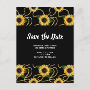 Klassisches Gelbblütenmuster Save the Date Einladungspostkarte