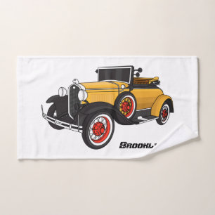 Klassisches gelbes Auto 1931 Badhandtuch Set